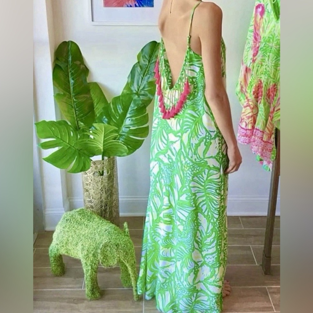🦄 NWOT Lilly Pulitzer Allair Maxi Beach Dress Toucan Green Coca Loca